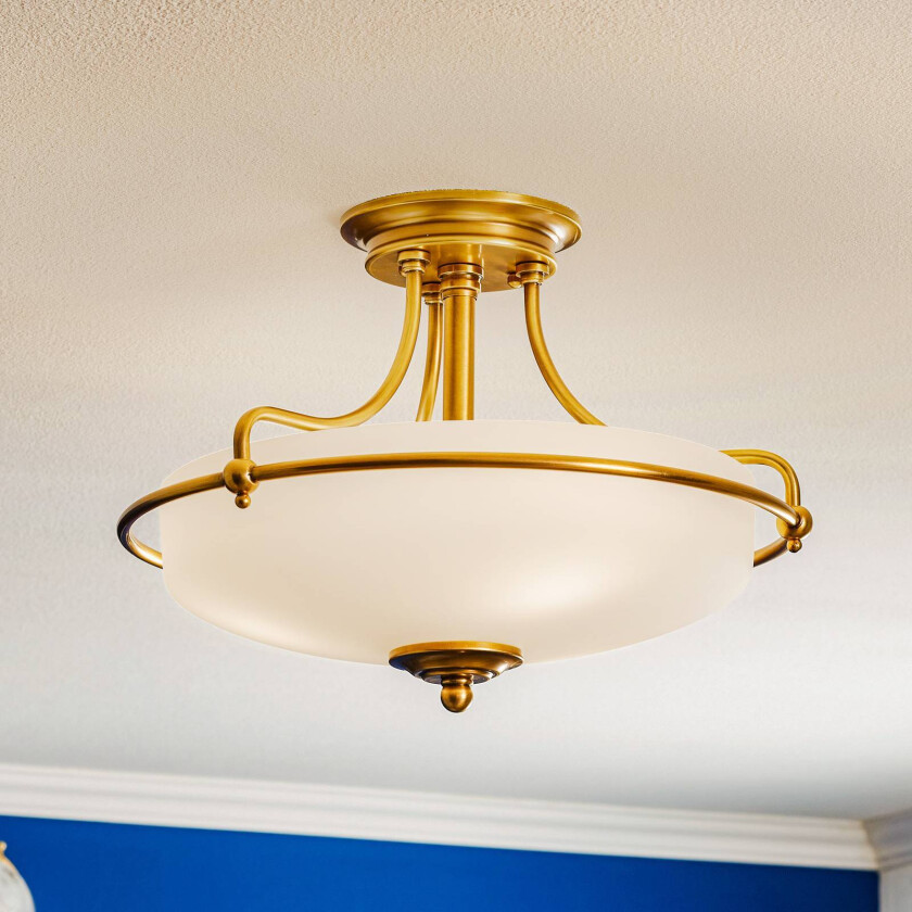 Taklampe med avstandsstykke Griffin messing Ø 42cm