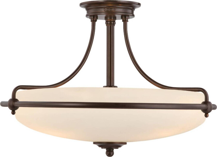 Griffin taklampe med avstand, Ø 53 cm, bronse/opal