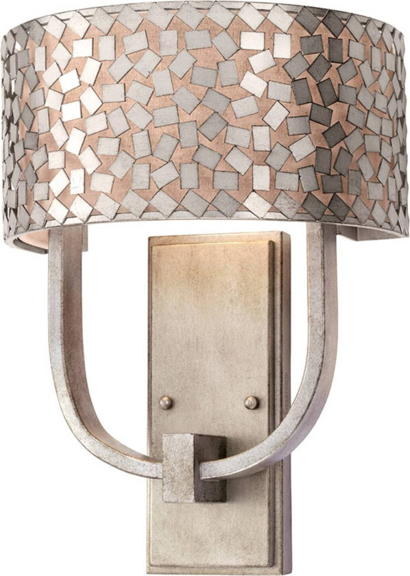 Vegglampe Confetti, antikk sølv