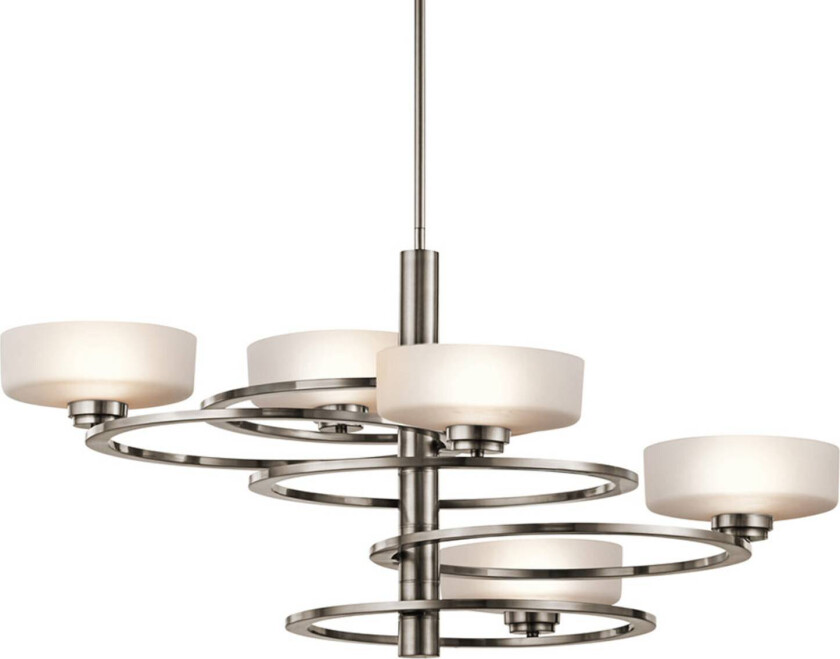 LED-hengelampe Aleeka, 5 lyskilder, høyde 43,8 cm