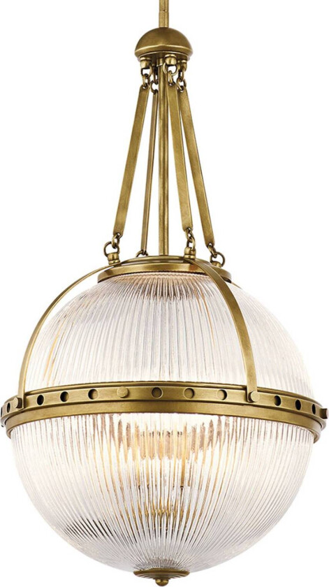 Kullformet hengelampe Aster, messing