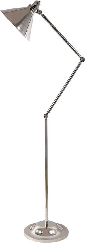 Gulvlampe Provence, justerbar, polert nikkel