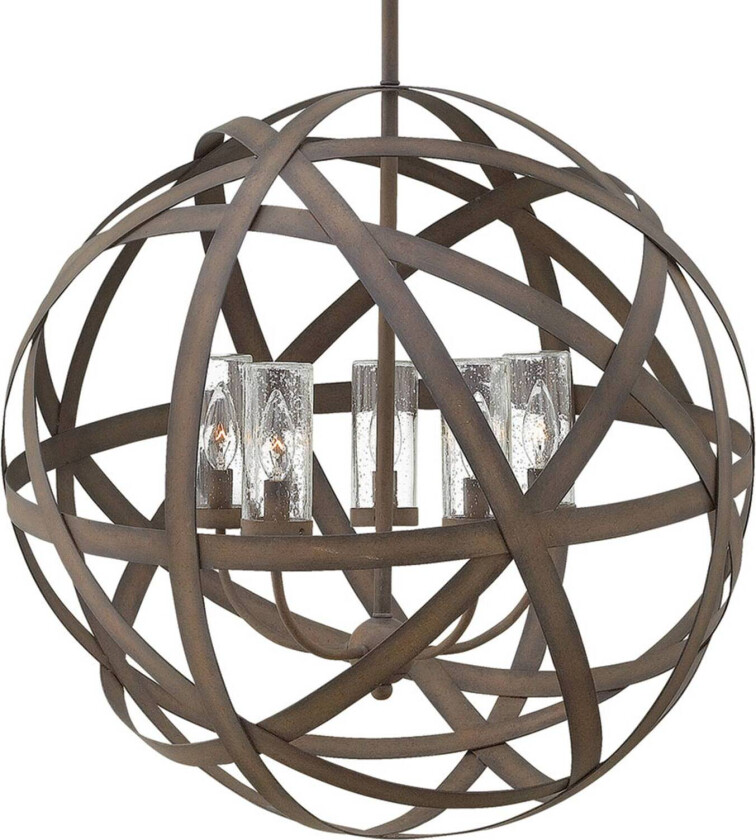 Håndlaget utendørs pendellampe Carson, 5 lyskilder