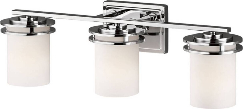 LED-vegglampe Hendrik IP44 krom/glass, 3 lyskilder