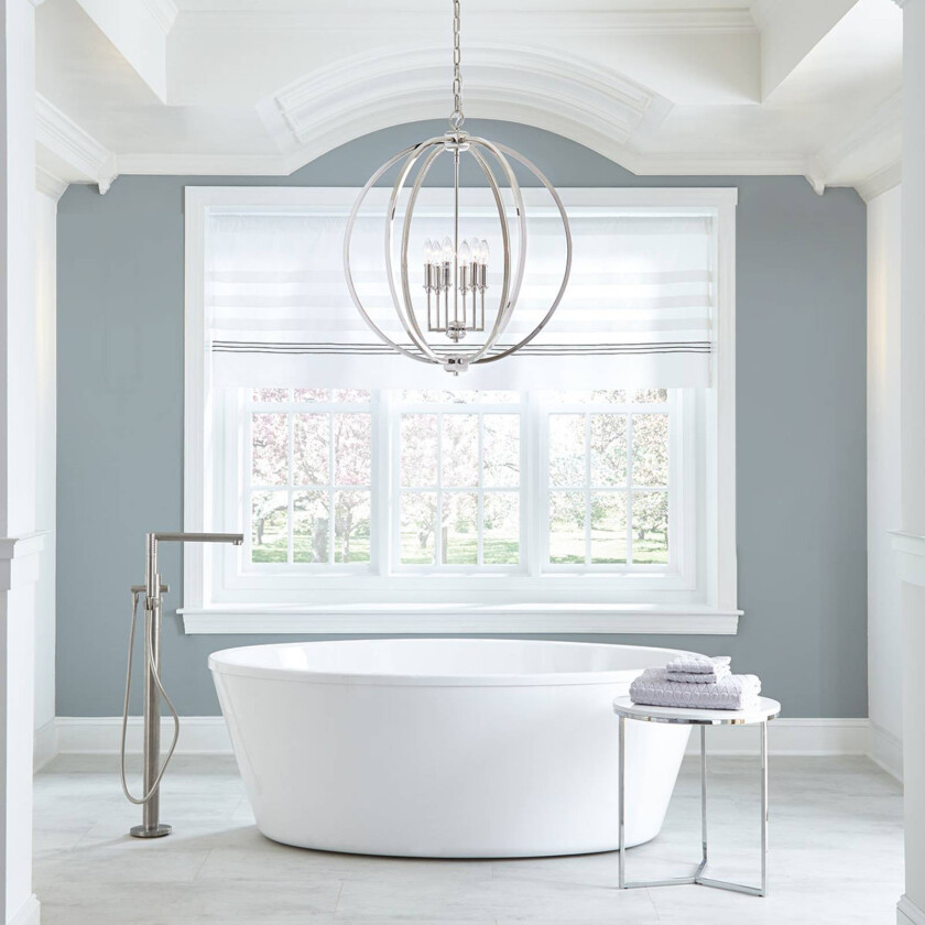 Corinne - skinnende hengelampe med nikkel-finish