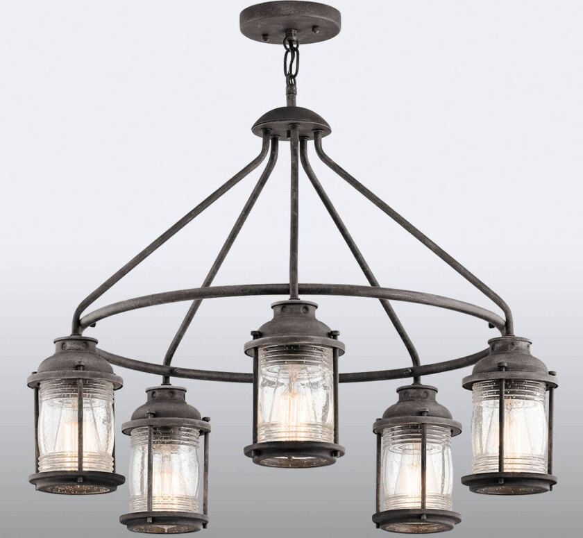 Henglampe Ashland Bay, antikk, sink-utseende