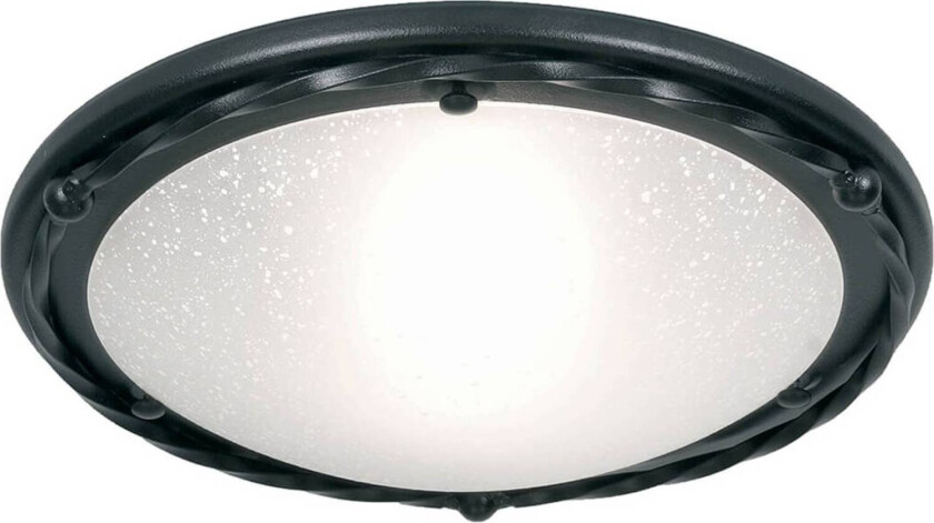 Taklampe Pembroke, flat, svart stamme