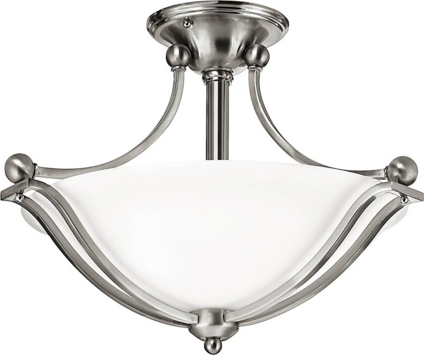 Grasiøs BOLLA taklampe i nikkel