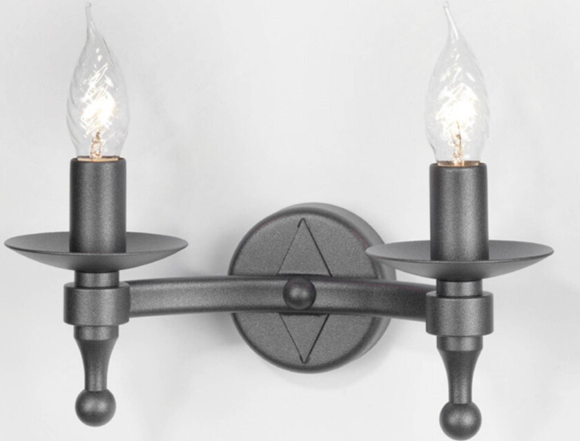 WARWICK vegglampe i smijern i grafitt