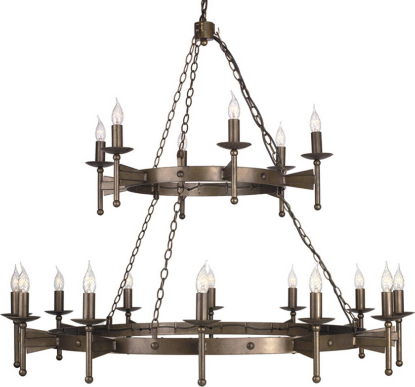 Middelaldersk CROMWELL lysekrone med 18 lys