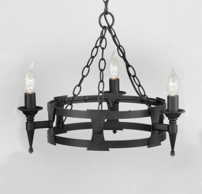 SAXON pendellampe i svart med tre lys