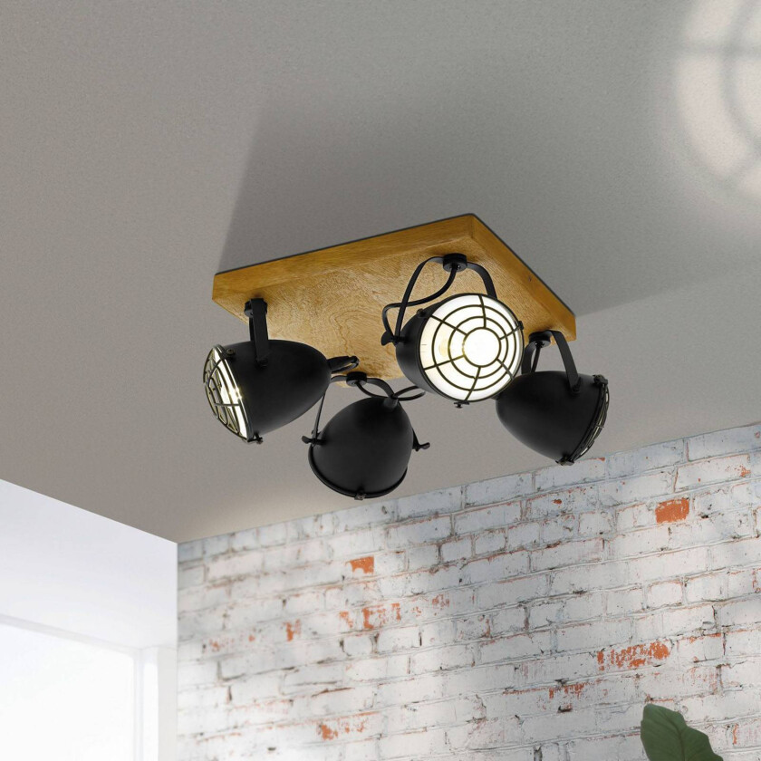 Takspot Gatebeck, kvadratisk, 4 lyskilder