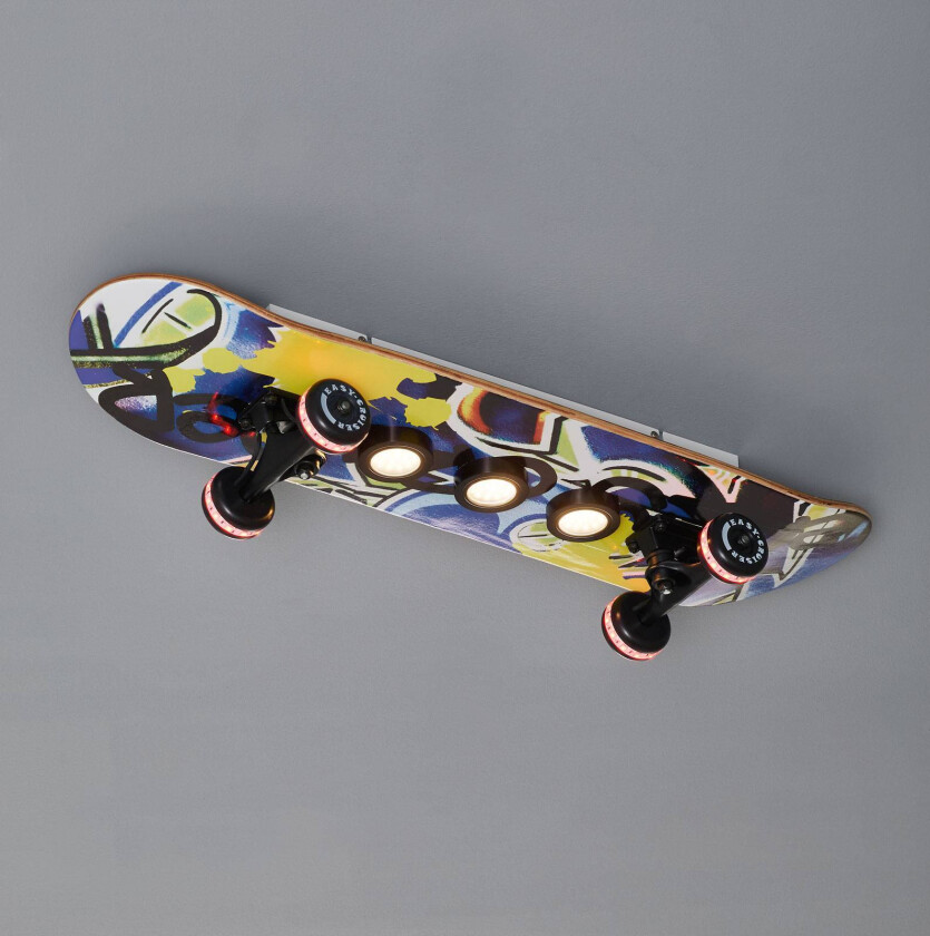 Skateboard LED-taklampe Easy Cruiser Grafitti