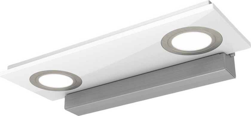 LED-vegglampe Pano med to lys, hvit