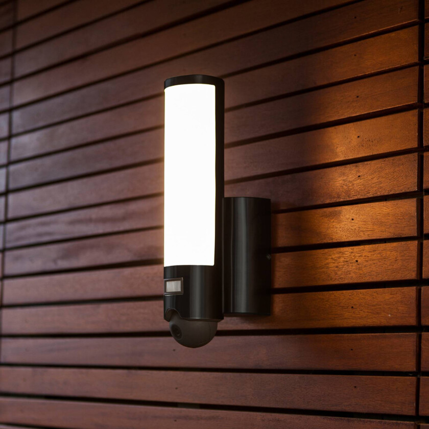 Utendørs LED-vegglampe Elara svart kamera