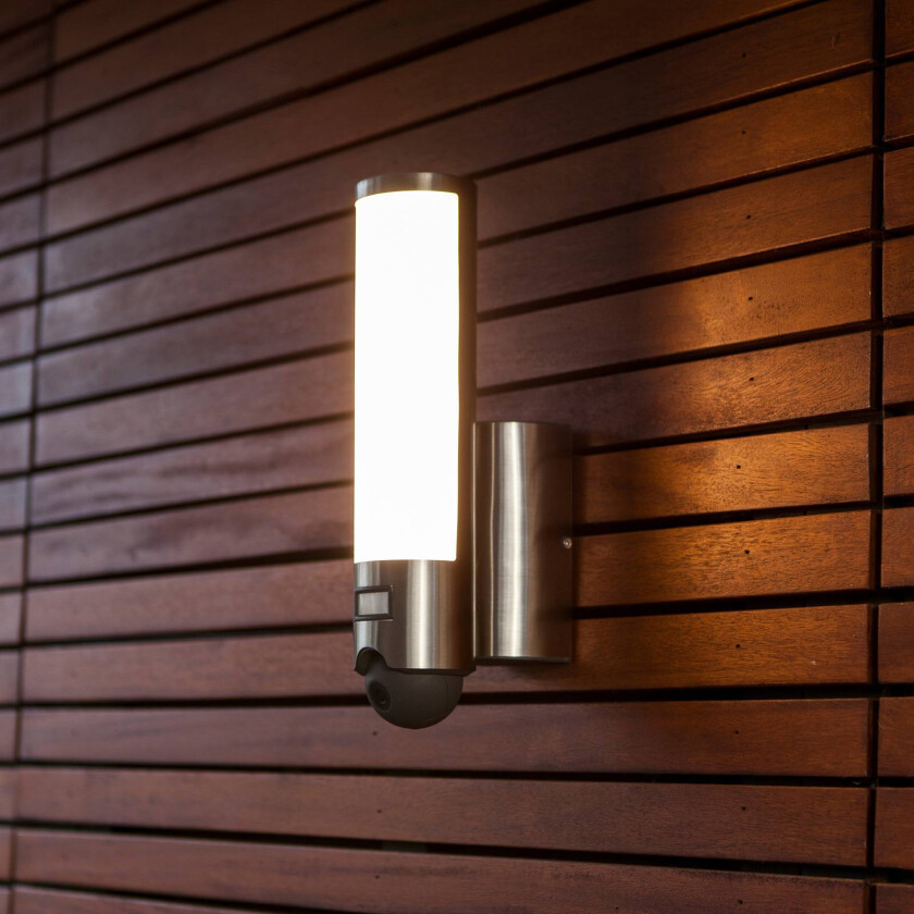 Utendørs LED-vegglampe Elara grå kamera