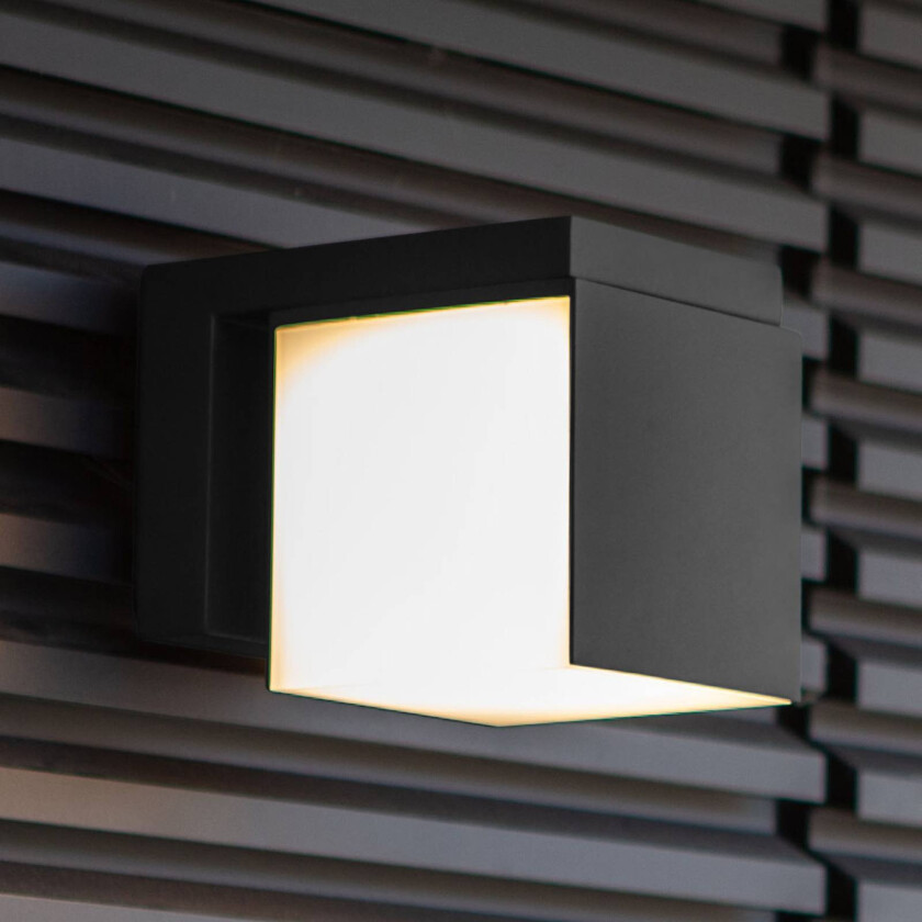 Utendørs LED-vegglampe Cuba 1 lysk svart 3 000 K