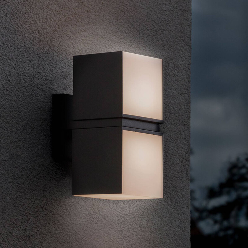 Utendørs LED-vegglampe Cuba 2 lysk svart 3 000 K