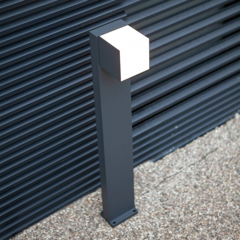 LED-gatelampe Cuba, 1 lyskilde, antrasitt, 3 000 K