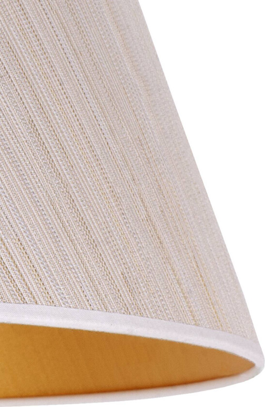 Lampeskjerm Sofia høyde 21 cm, hvit/gull stripete