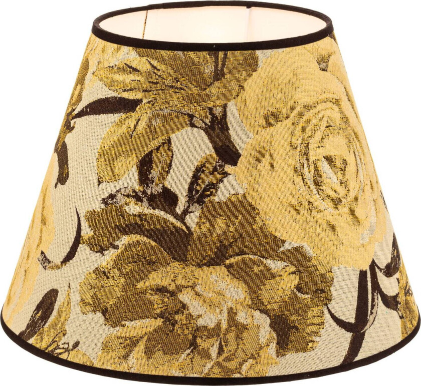 Lampeskjerm Sofia høyde 26 cm, blomstermønster gul
