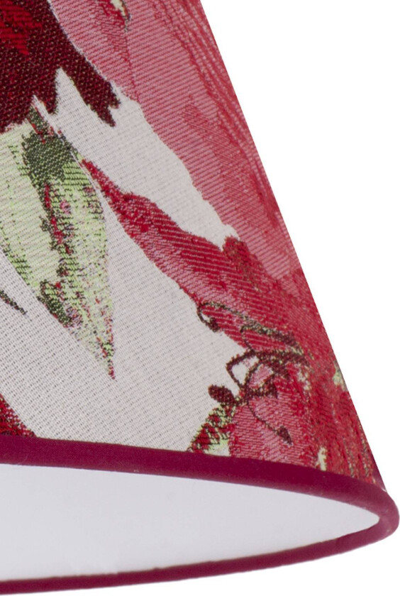 Lampeskjerm Sofia høyde 26 cm, blomstermønster rød