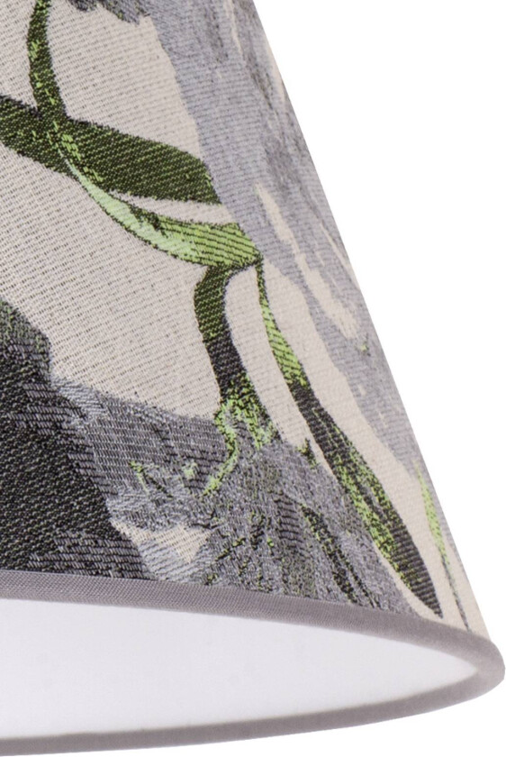 Lampeskjerm Sofia høyde 21 cm, blomstermønster grå