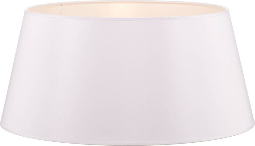Kegleformet lampeskjerm, høyde 25,5 cm, hvit chintz
