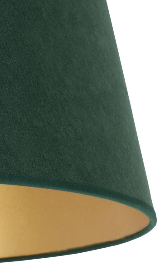 Lampeskjerm Cone høyde 18 cm, mørkegrønn/gull