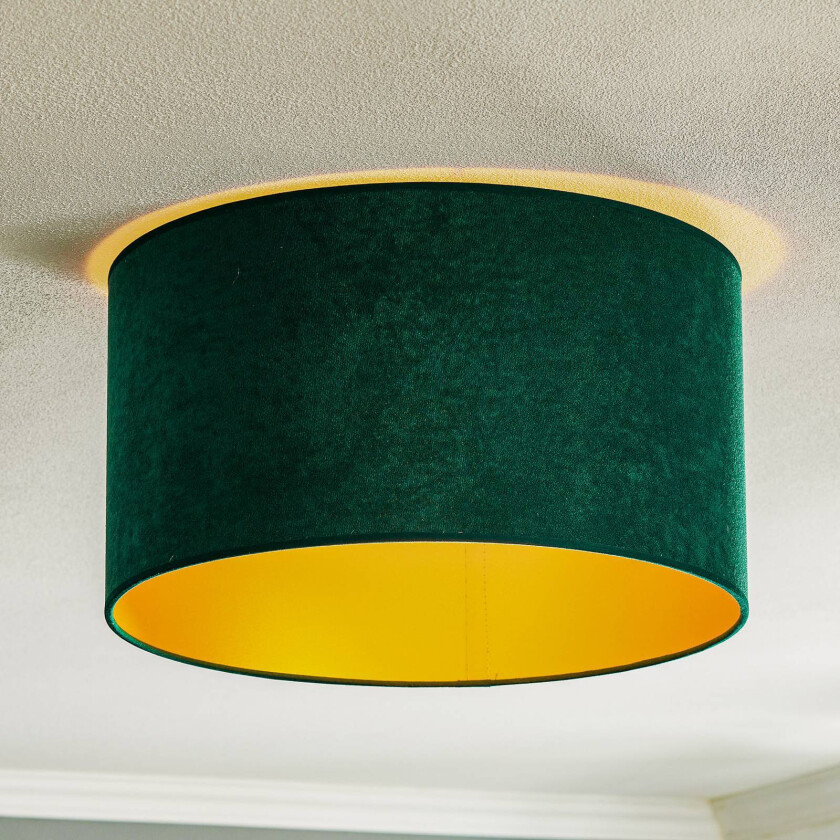 Taklampe Golden Roller Ø 40cm mørkegrønn/gull