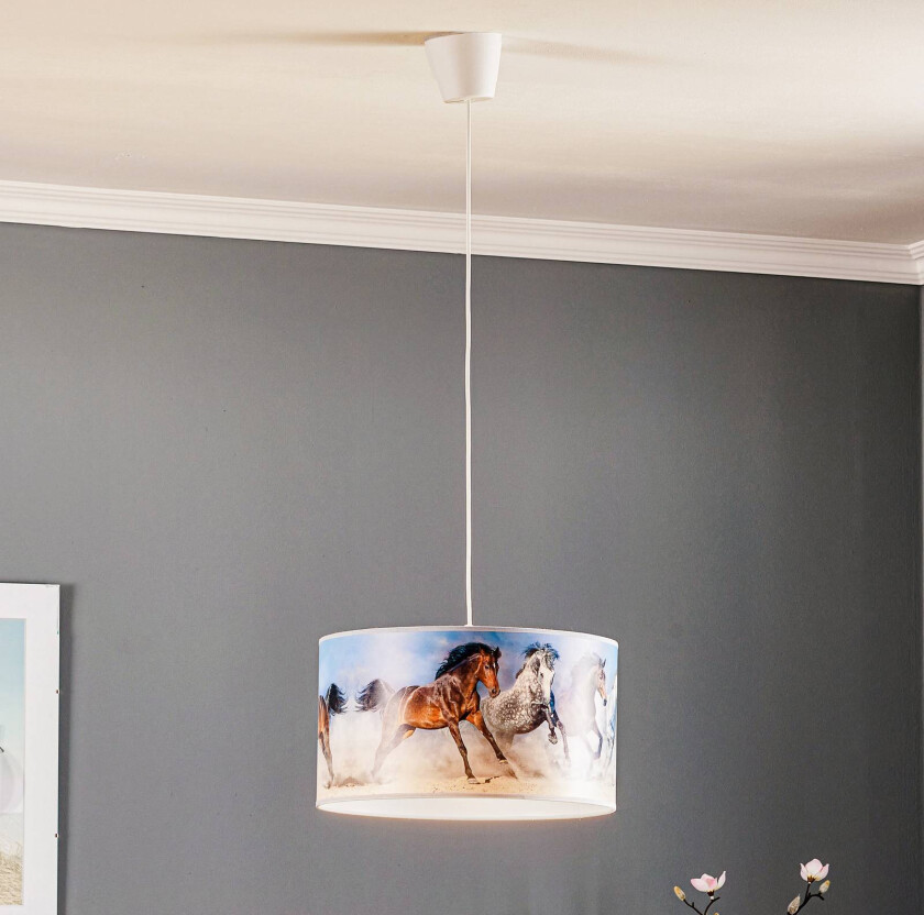 Pendellampe med trykk Hester