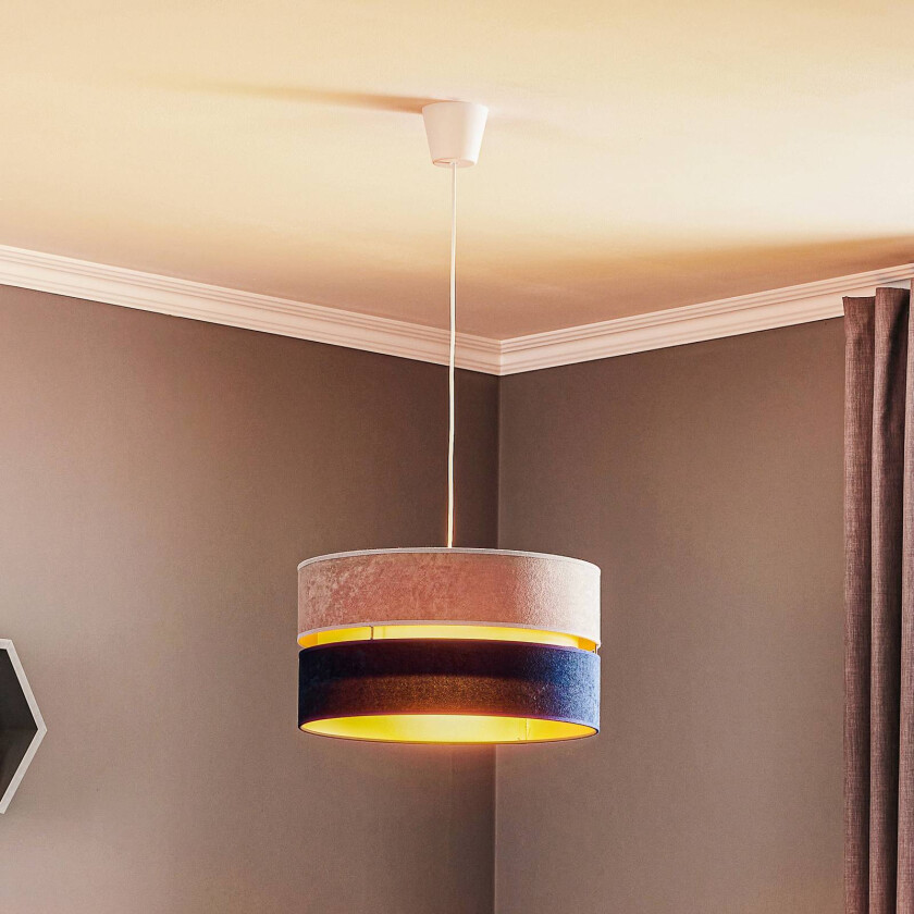 Pendellampe Duo marineblå/grå/gull Ø40cm 1flame