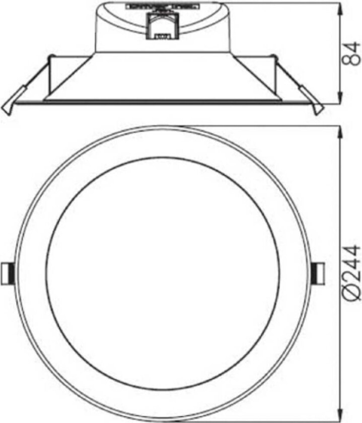 Acrux 195 innfelt LED-lampe, hvit, Ø 24,4 cm