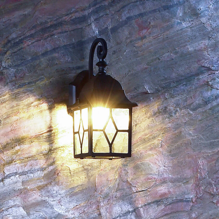 Sargas utendørs vegglampe, E27, svart