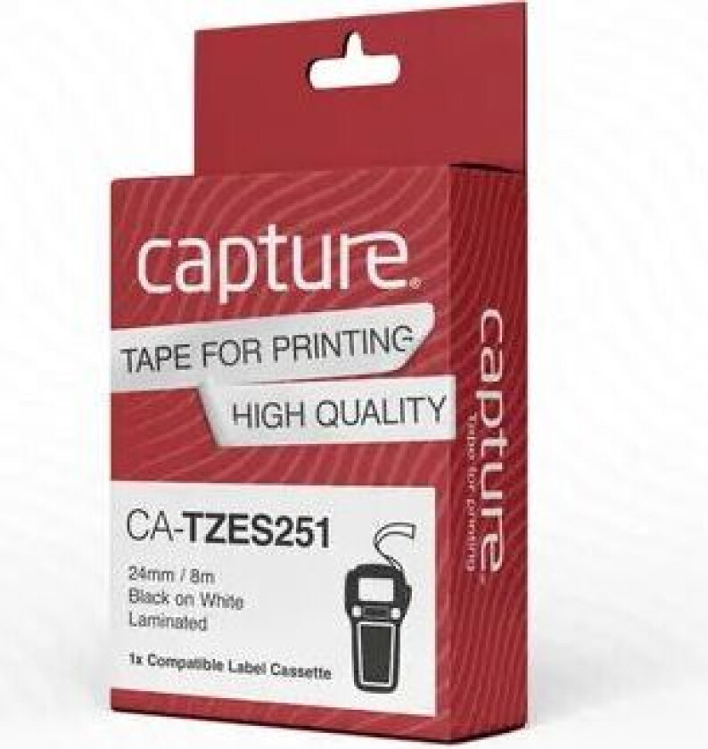 Tape Tze-s251 24mm Black/white Extra Strong