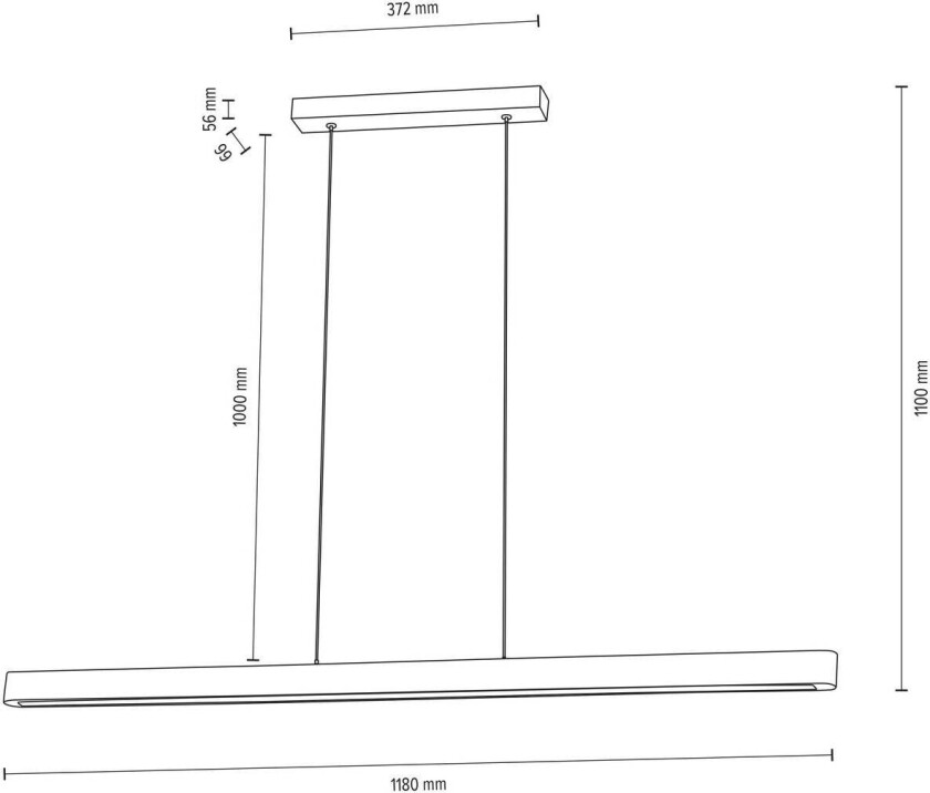 Lineo LED pendellampe furugrå 118cm