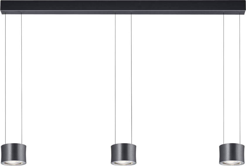 Impulse pendel med 3 lys, nedtonet til varm antrasitt