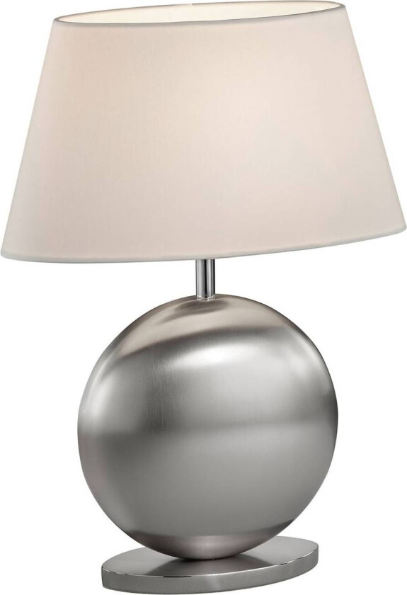 Asolo bordlampe, hvit/nikkel, høyde 41 cm