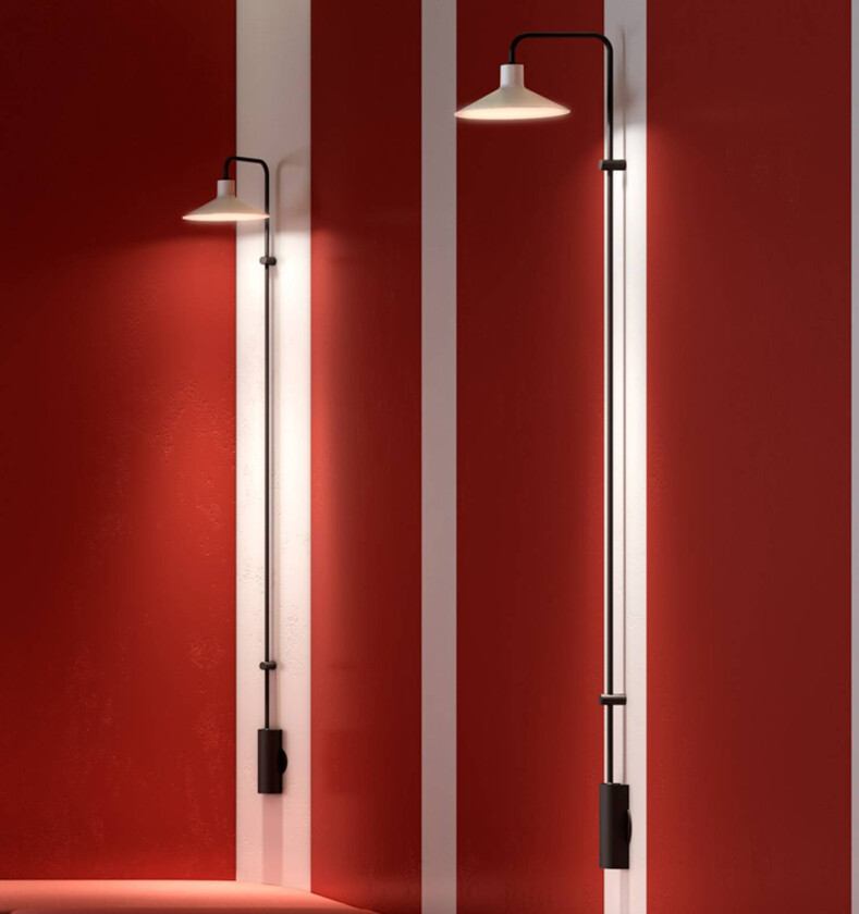 Platet A06 LED-vegglampe bryter, lysegrå