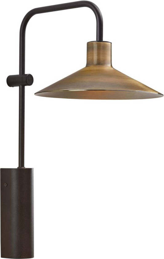 Platet A02 LED-vegglampe bryter, messing