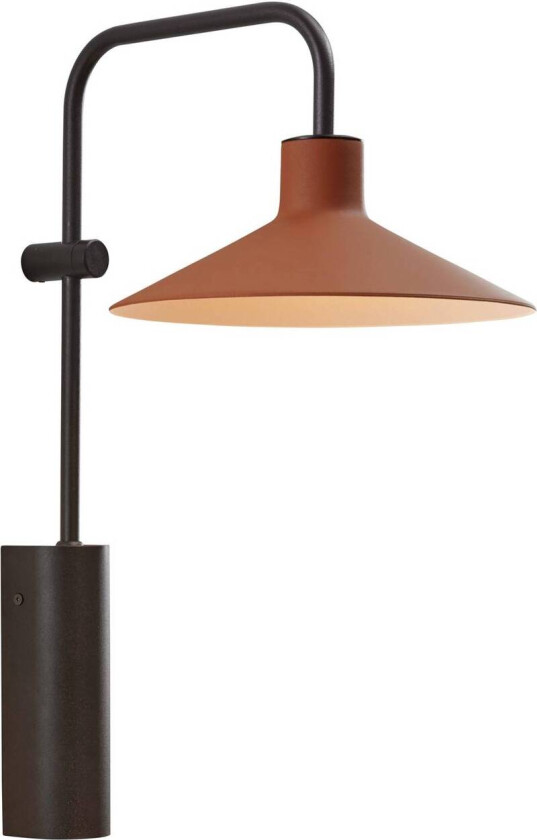 Platet A02 LED-vegglampe bryter terrakotta