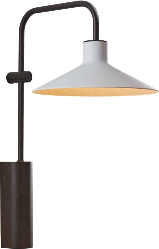 Platet A02 LED-vegglampe bryter, lysegrå