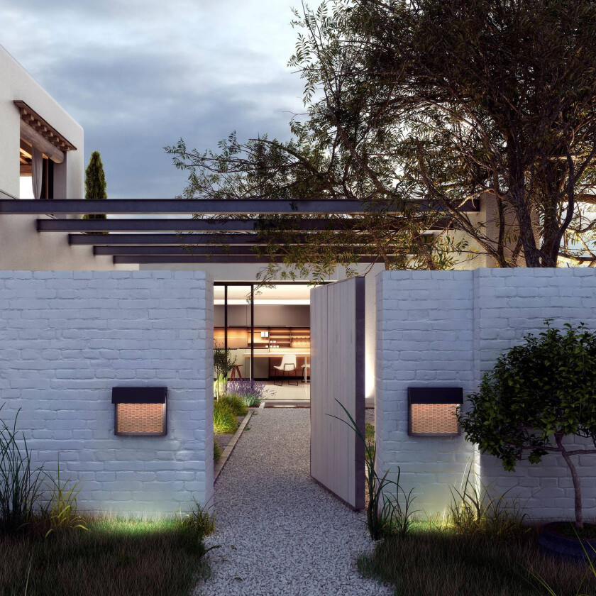 Sisal A/01 utendørs LED-vegglampe, lys beige