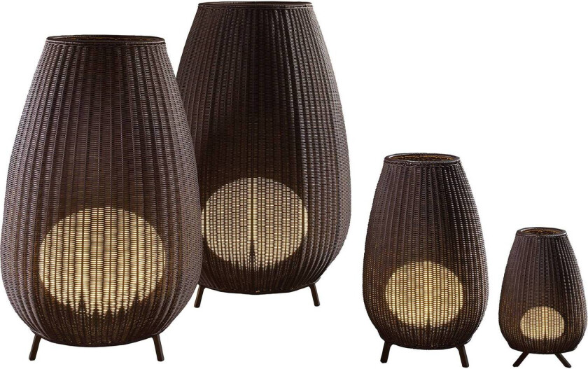 Amphora 02 terrasselampe, spanskrør-brun