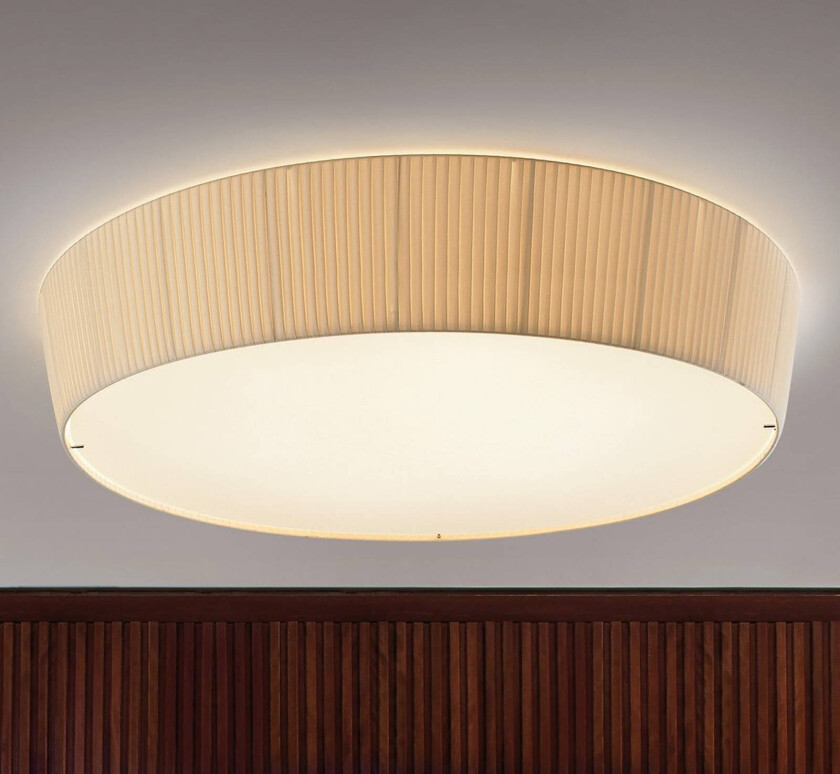 Plafonet 95 - tekstil-taklampe, bånd krem