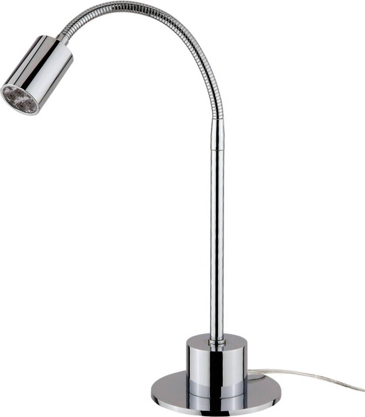 LED-bordlampe i skinnende krom Karen