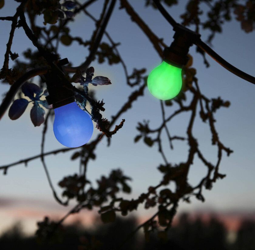 LED-pære E27 for lyslenker, bruddsikker, blå