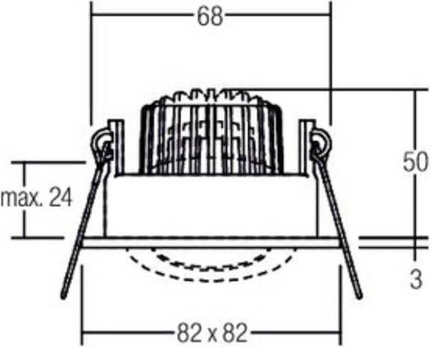 downlight IP65 kantet stillbar titan