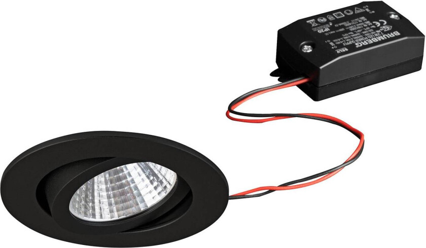 LED-downlight, 38° rund svart 2 700 K