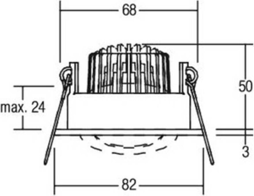 innfelt spot IP65 rund stillbar titan